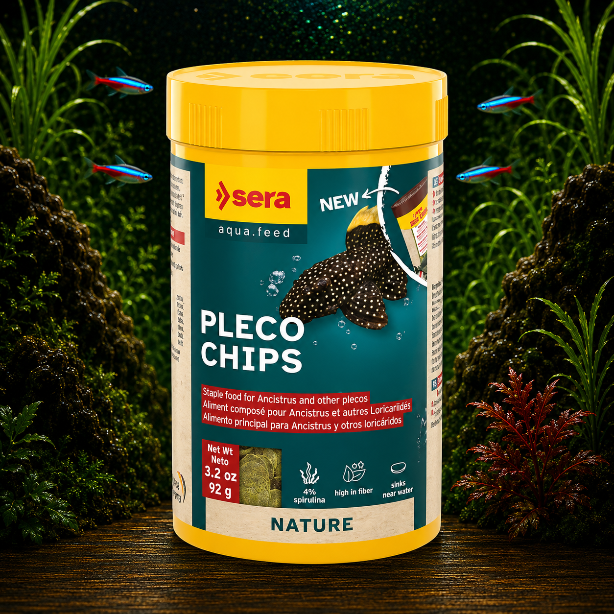 Sera Pleco Chips Nature - Catfish Food for Ancistrus and Plecos
